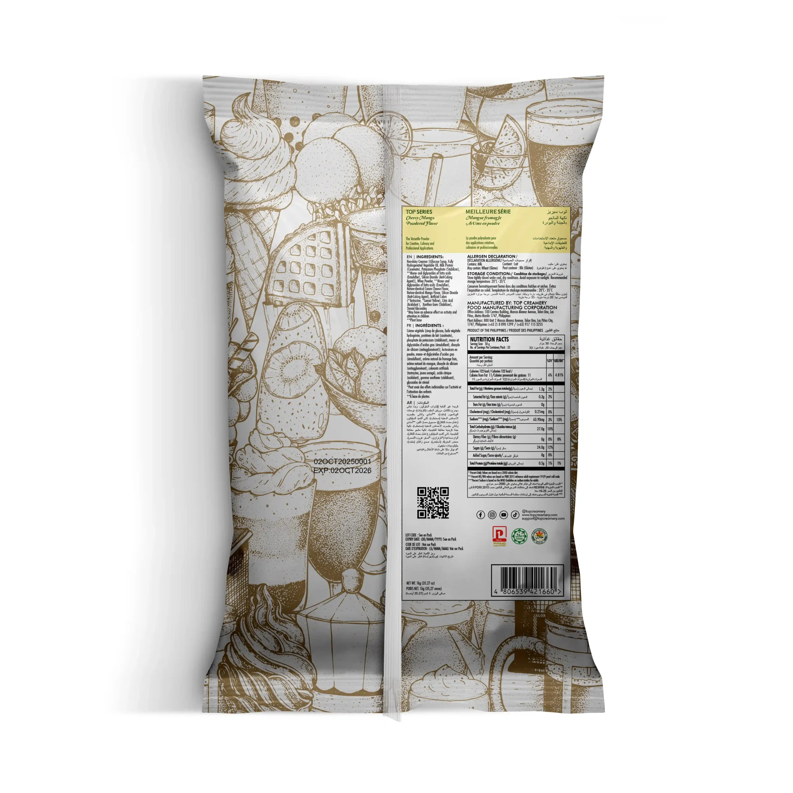TOP Series Cheesy Mango Powder Flavor 1kg - Image 2