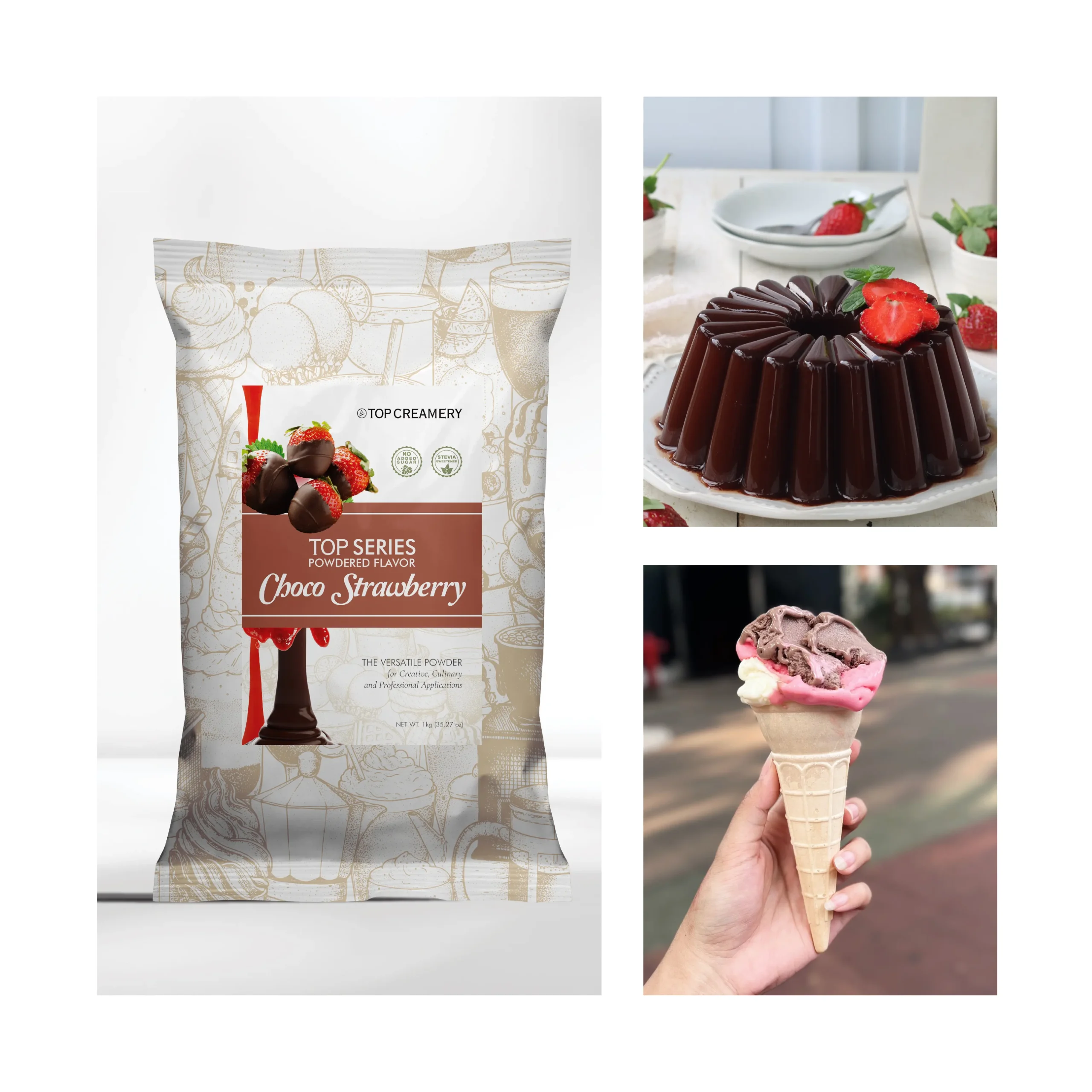 TOP Series Choco Strawberry Powder 1kg - Image 4