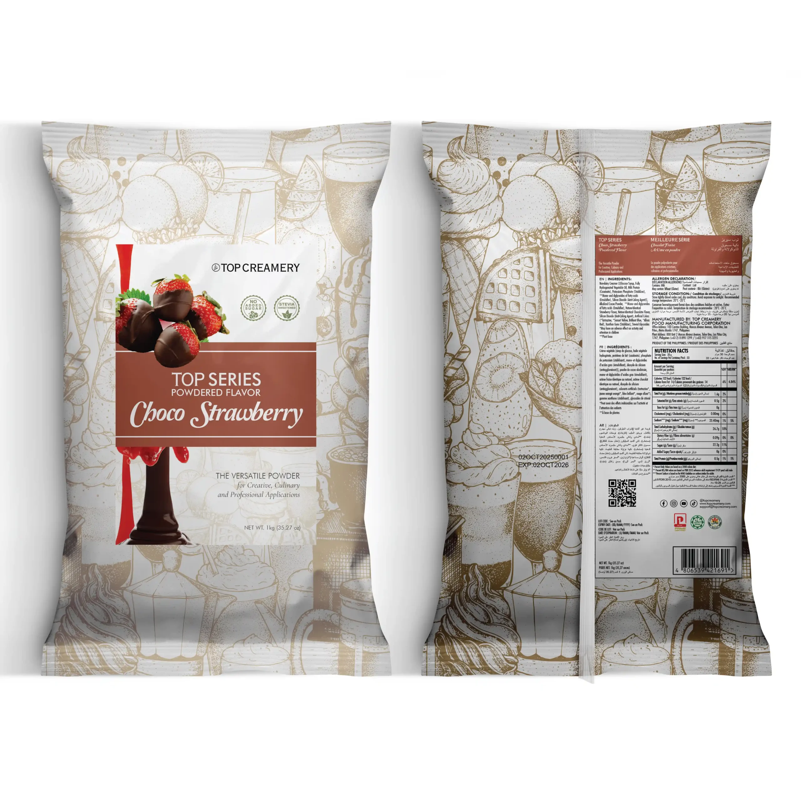 TOP Series Choco Strawberry Powder 1kg - Image 3