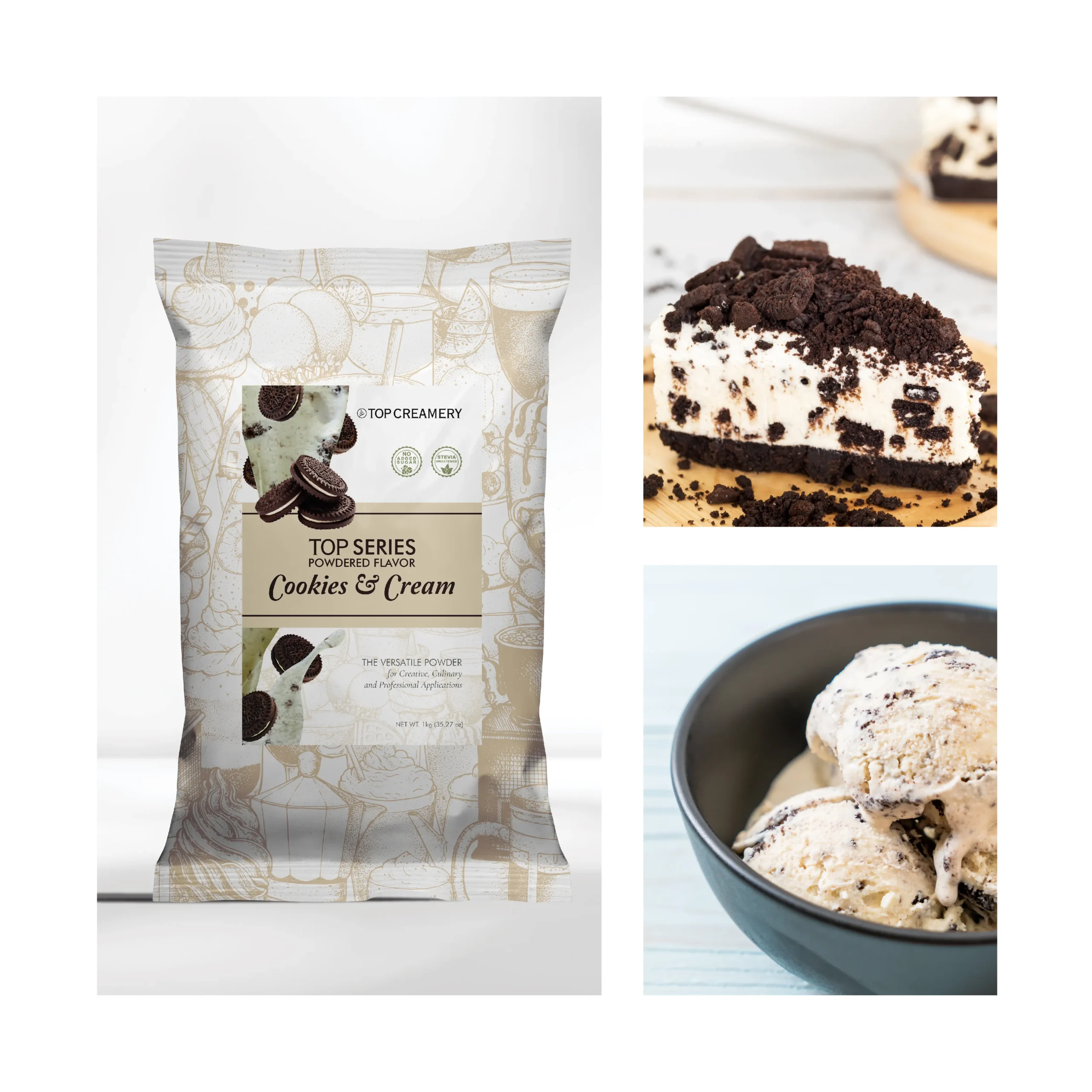 TOP Series Cookies and Cream Powder Flavor 1kg - Image 4