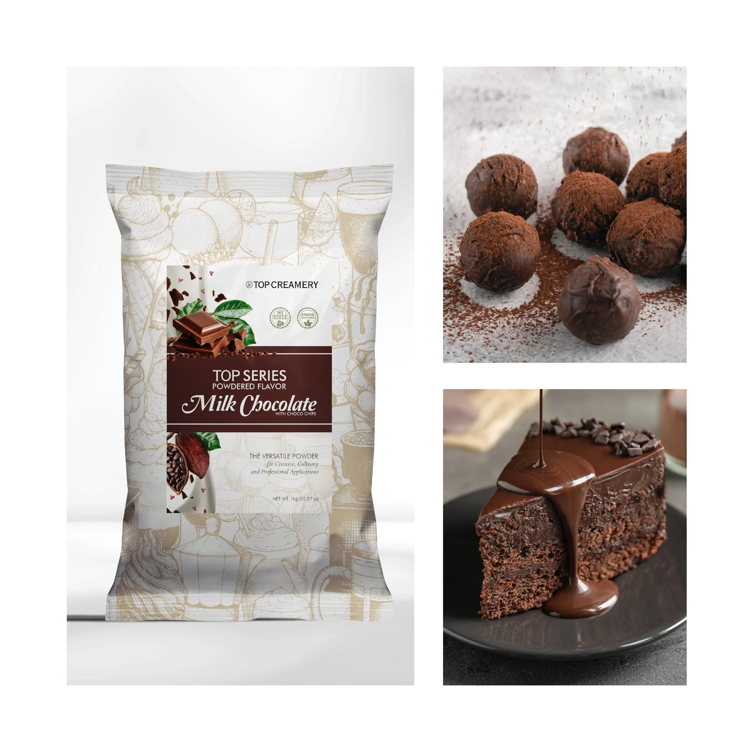 TOP Series Milk Chocolate with Choco Chips Powder 1kg - Image 4
