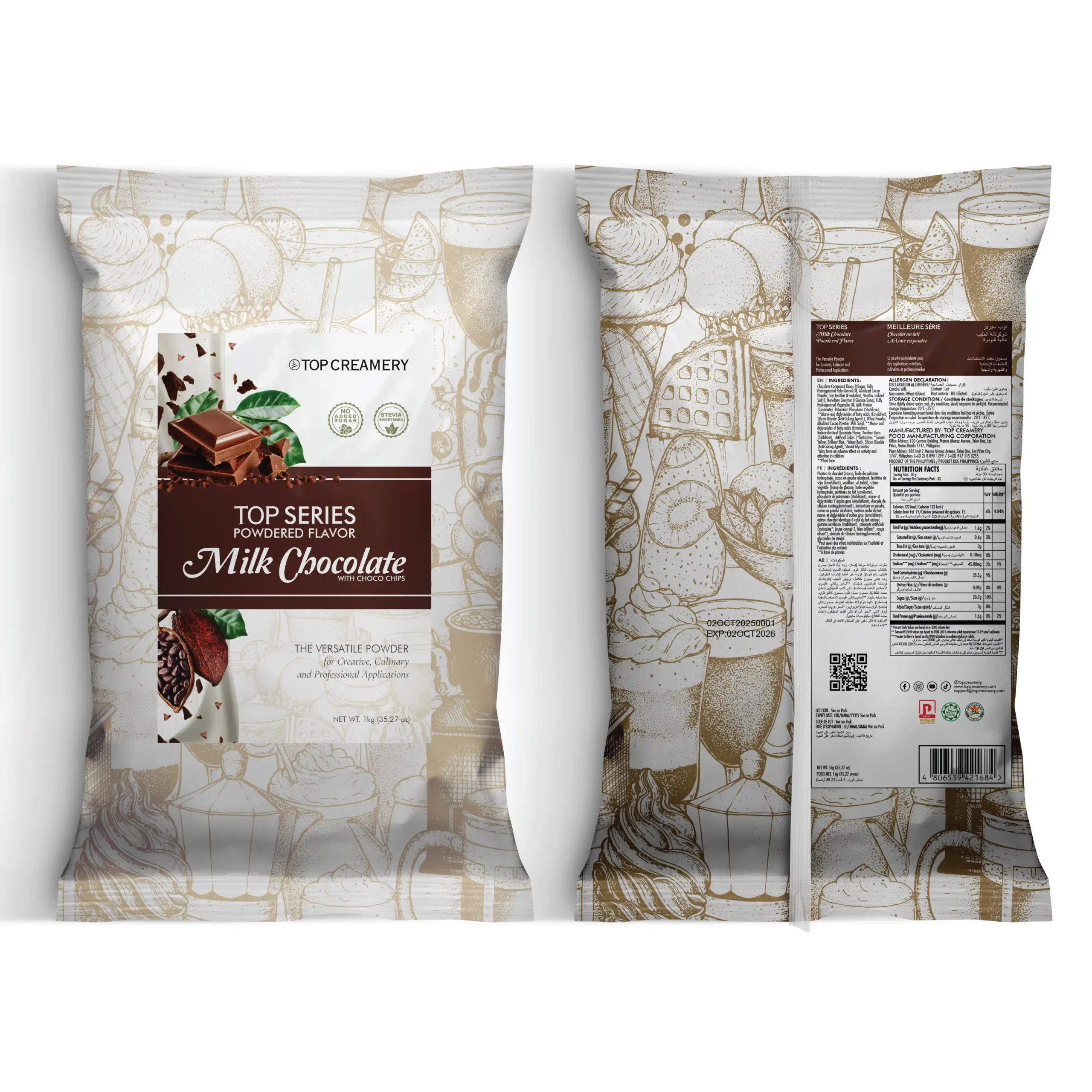TOP Series Milk Chocolate with Choco Chips Powder 1kg - Image 3