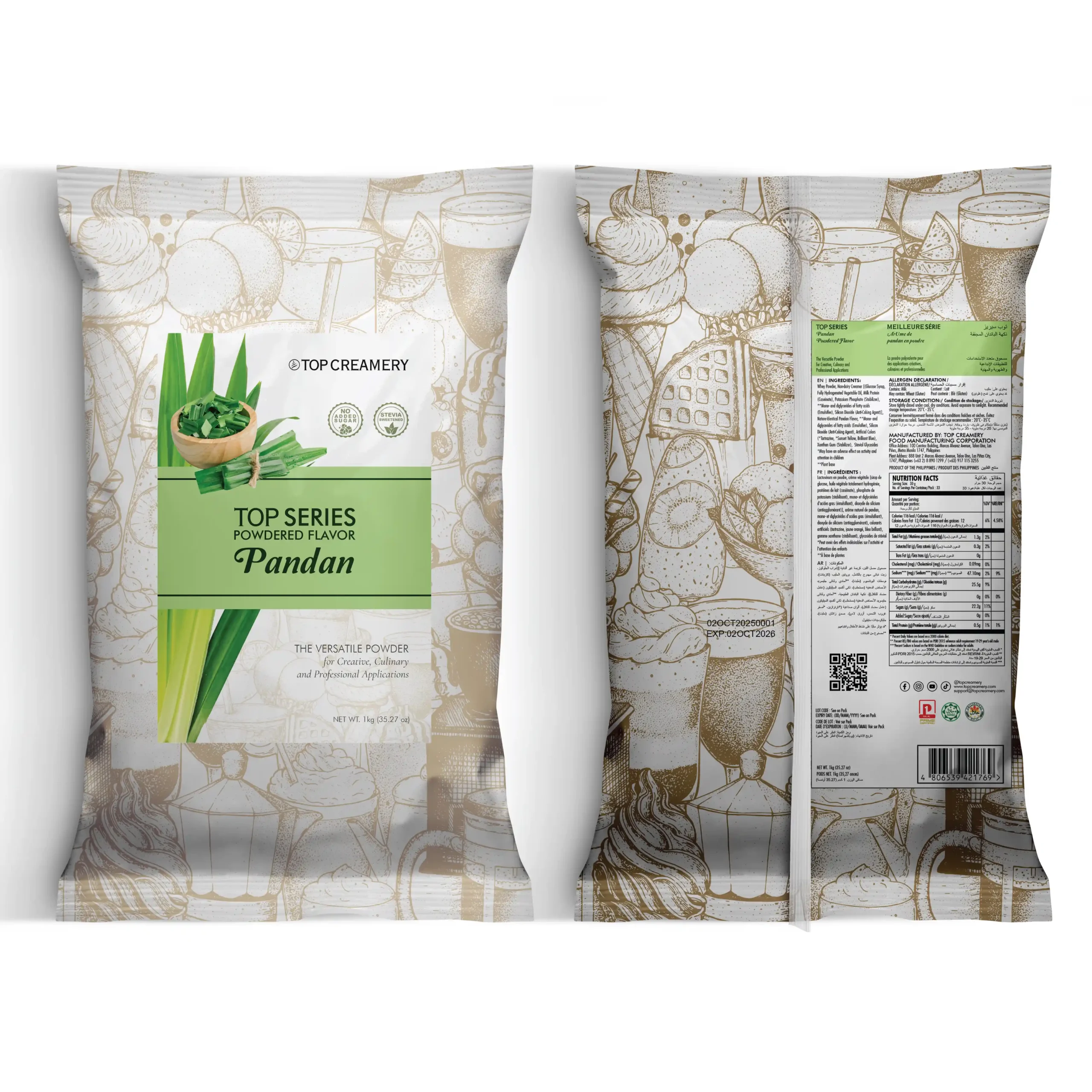 TOP Series Pandan Powder Flavor 1kg - Image 3