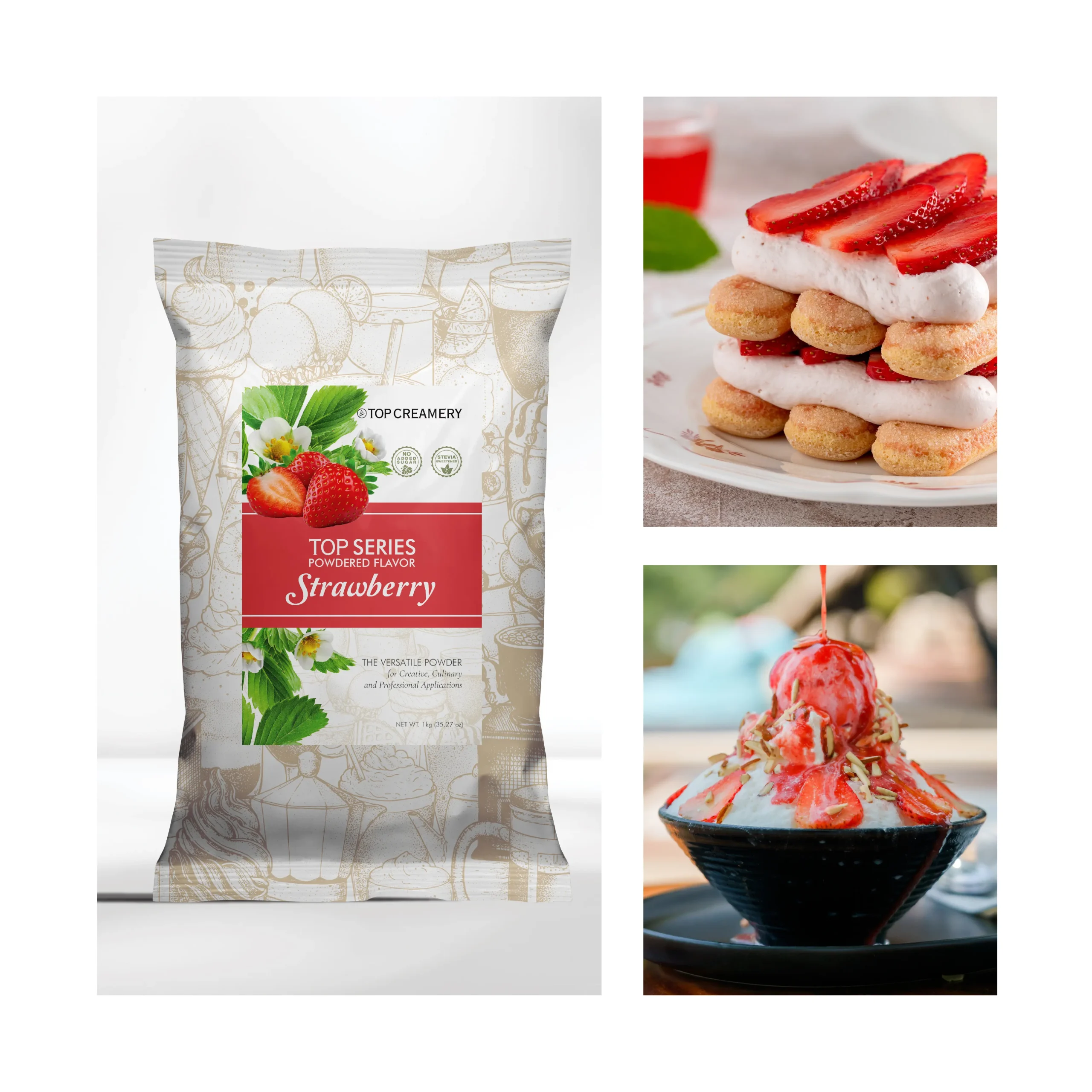 TOP Series Strawberry Powder Flavor 1kg - Image 4