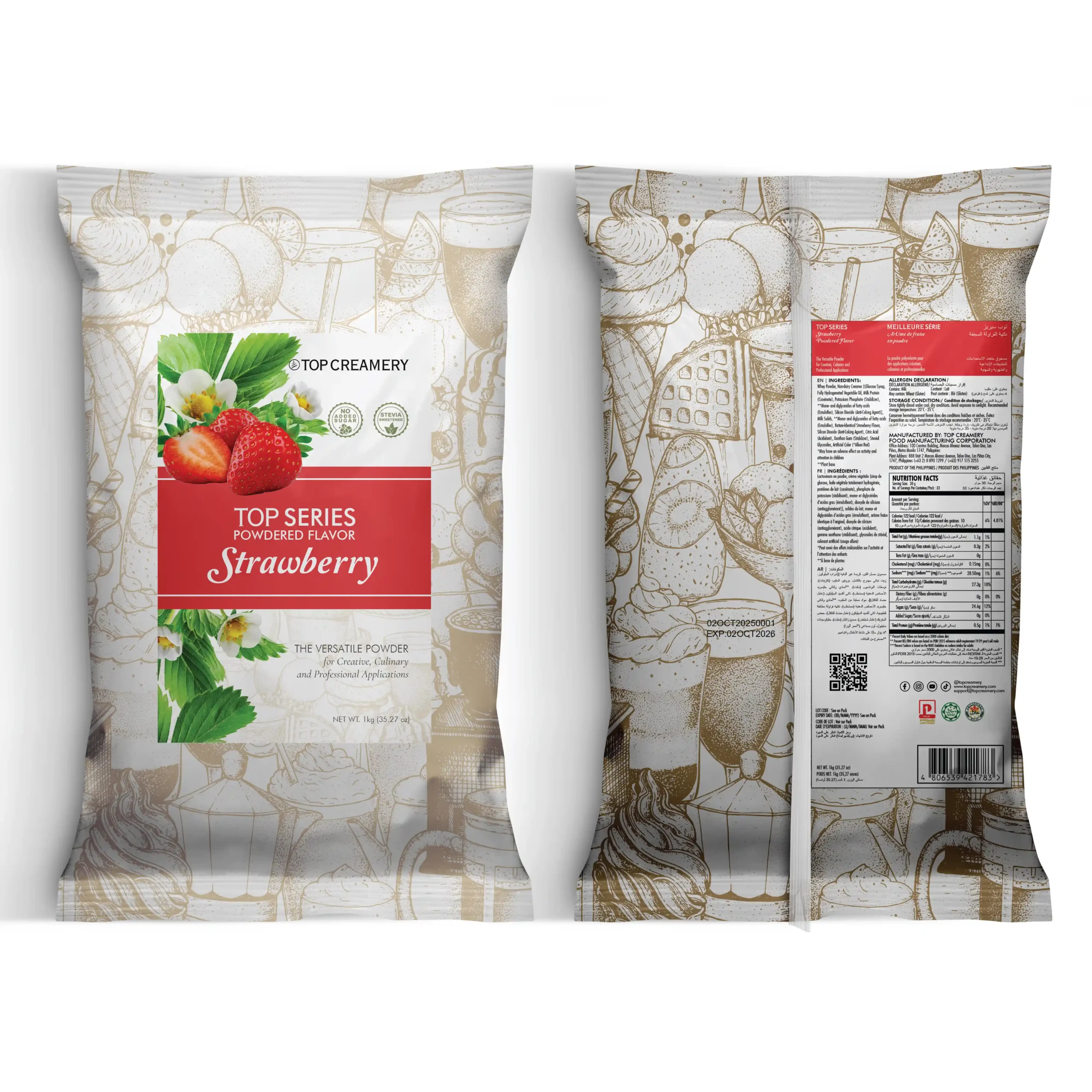TOP Series Strawberry Powder Flavor 1kg - Image 3