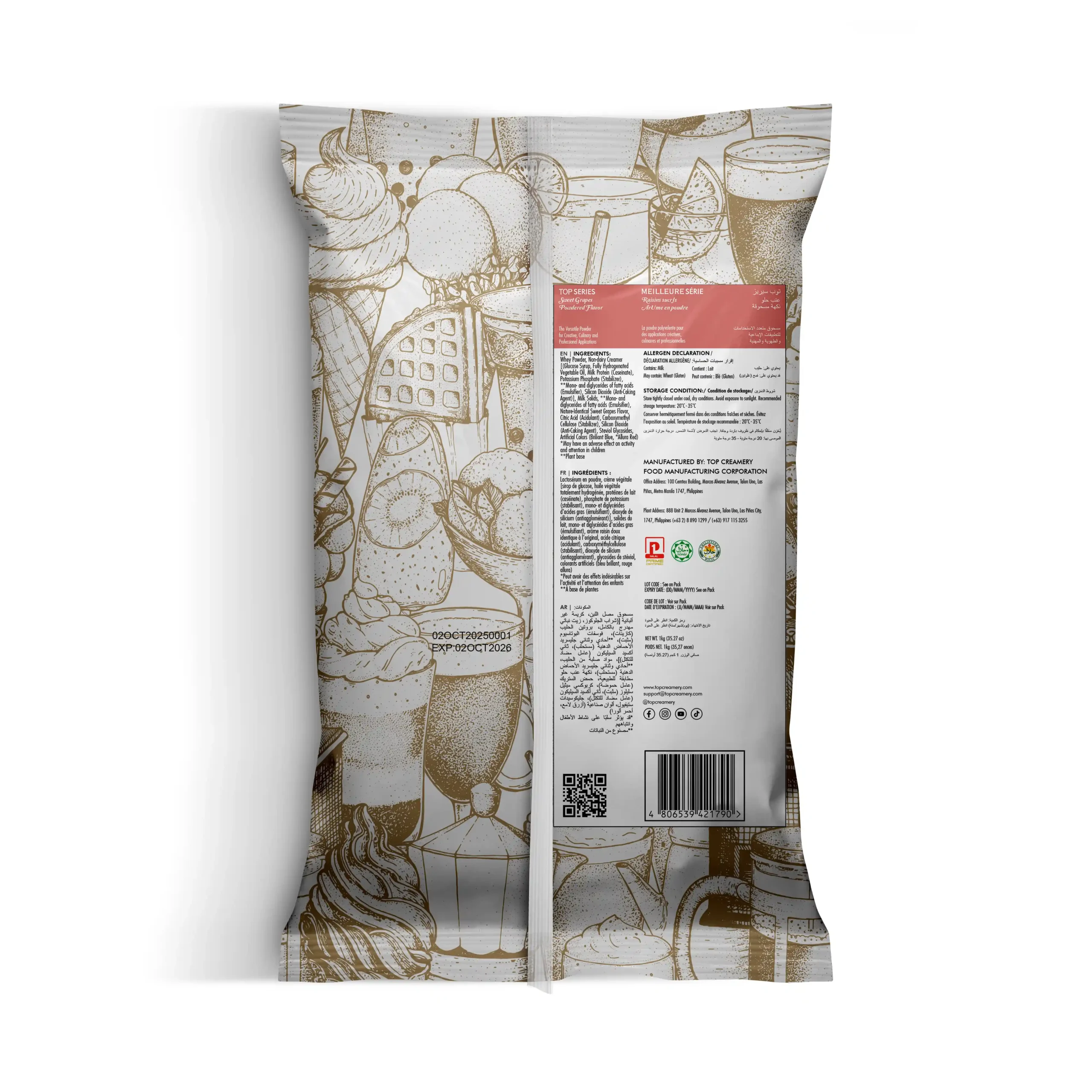 TOP Series Sweet Grapes Powder Flavor 1kg - Image 2