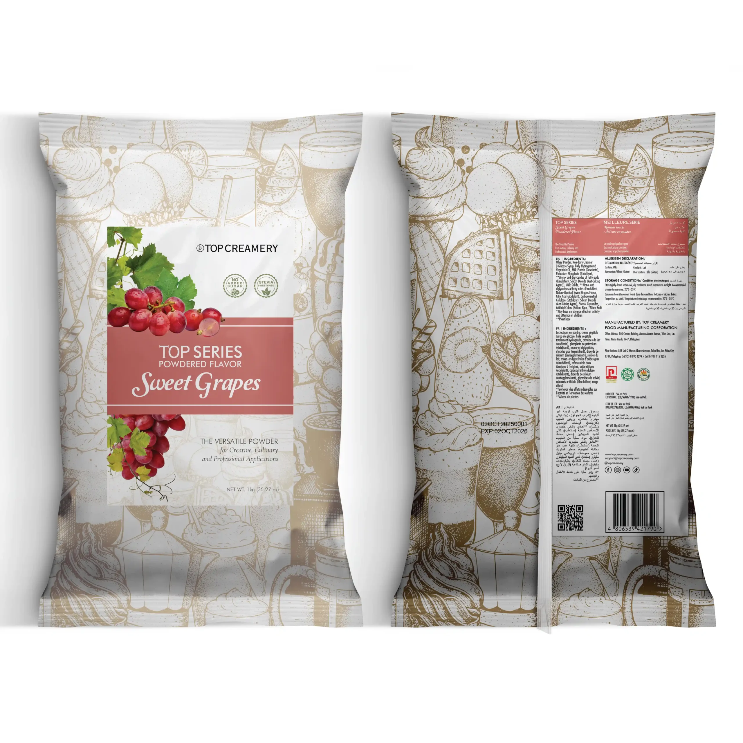 TOP Series Sweet Grapes Powder Flavor 1kg - Image 3