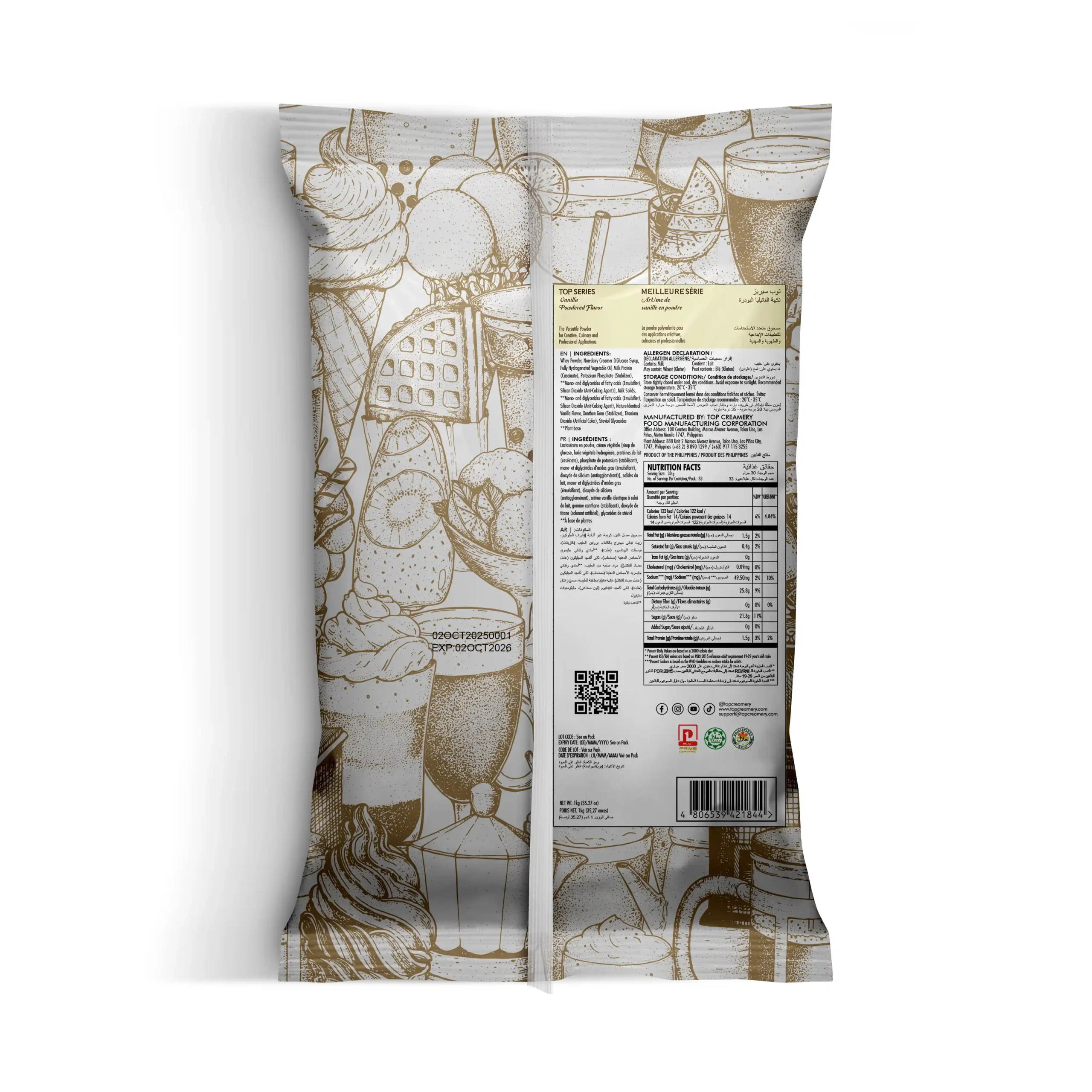 TOP Series Vanilla Powder Flavor 1kg - Image 2