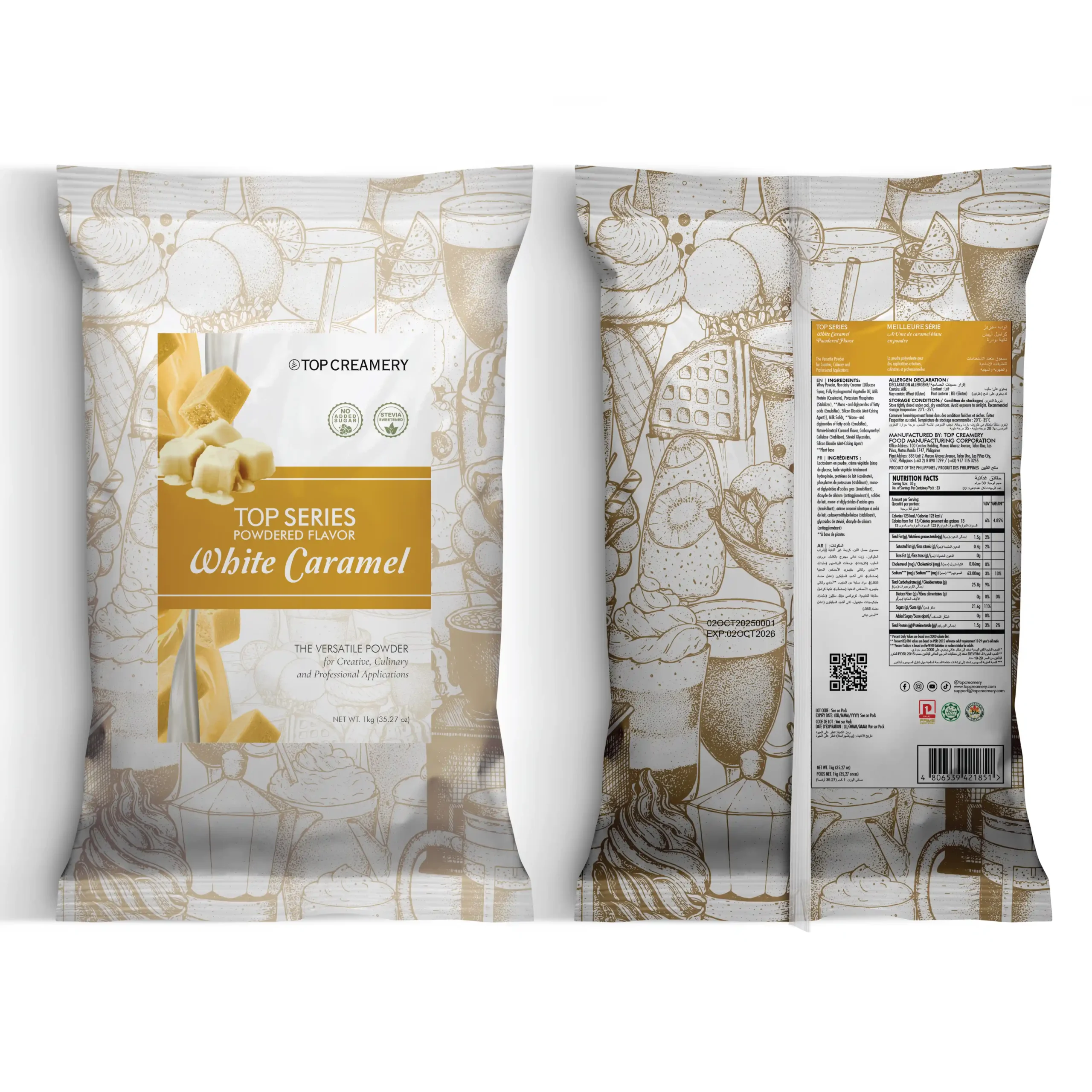 TOP Series White Caramel Powder Flavor 1kg - Image 3