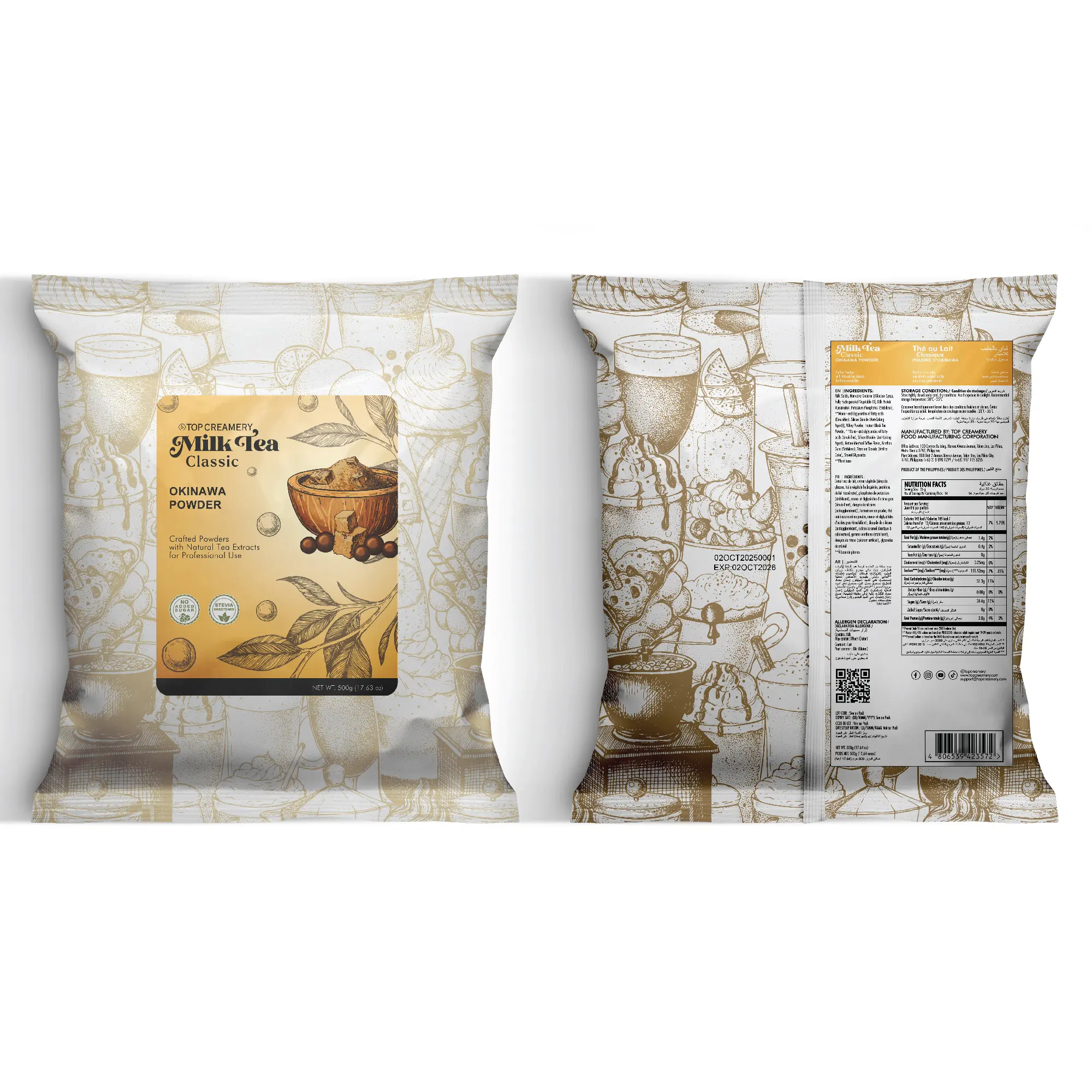 Milk Tea Series Okinawa Powder 500g - Image 3