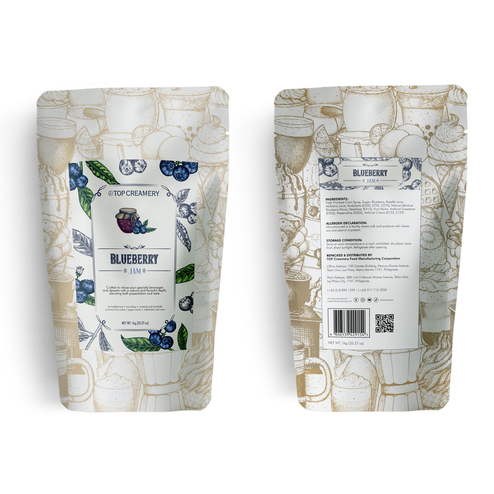 TOP Series Blueberry Jam 1kg - Image 2