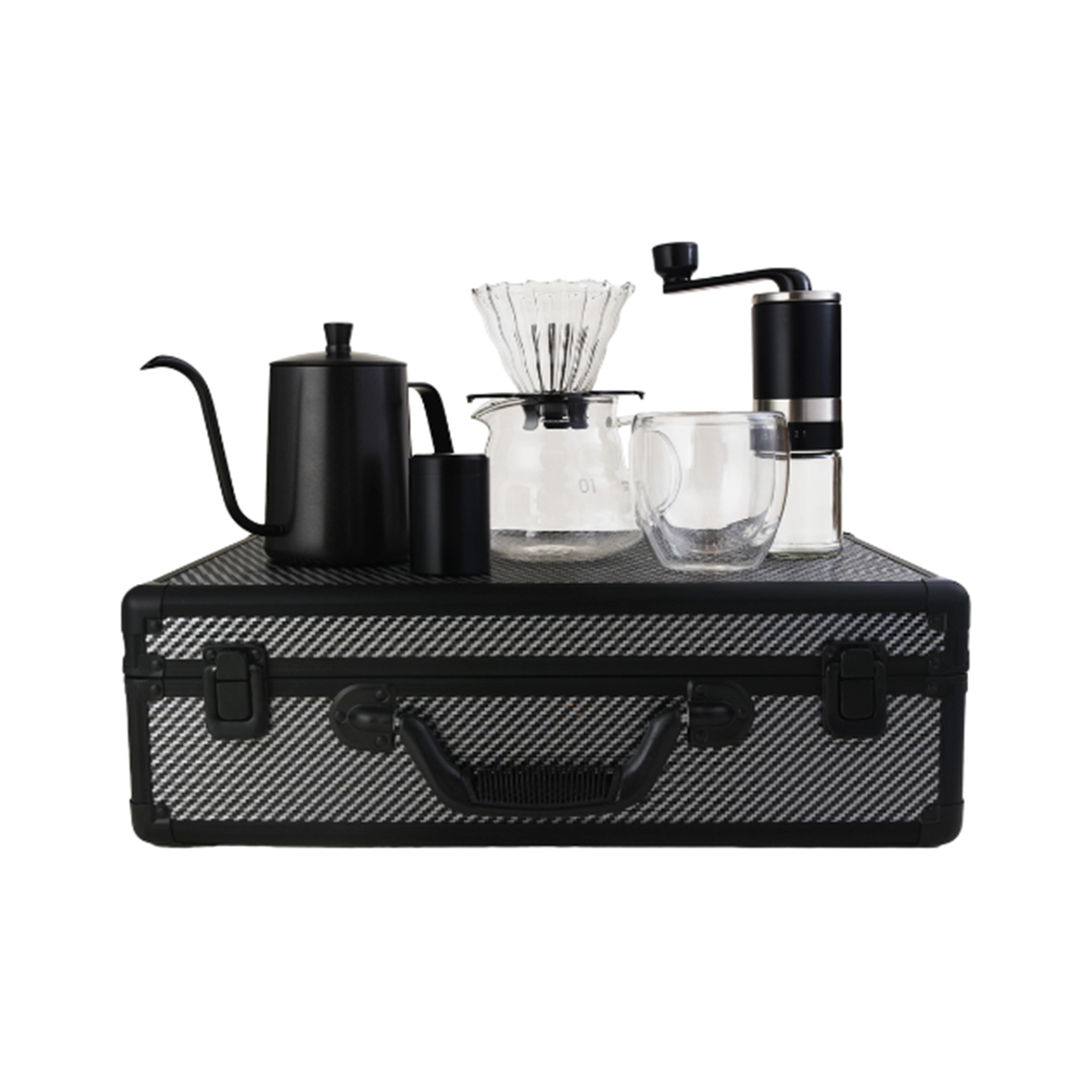 Portable Pour Over Coffee Gift Set in Suitcase 2