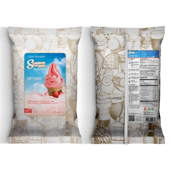 Summer Mix Soft-Serve Ice Cream Strawberry Powder 1kg - Image 3