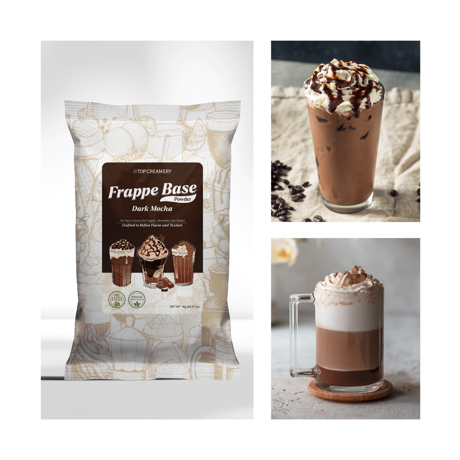 Dark Mocha Frappe Base Powder 1kg - Image 2