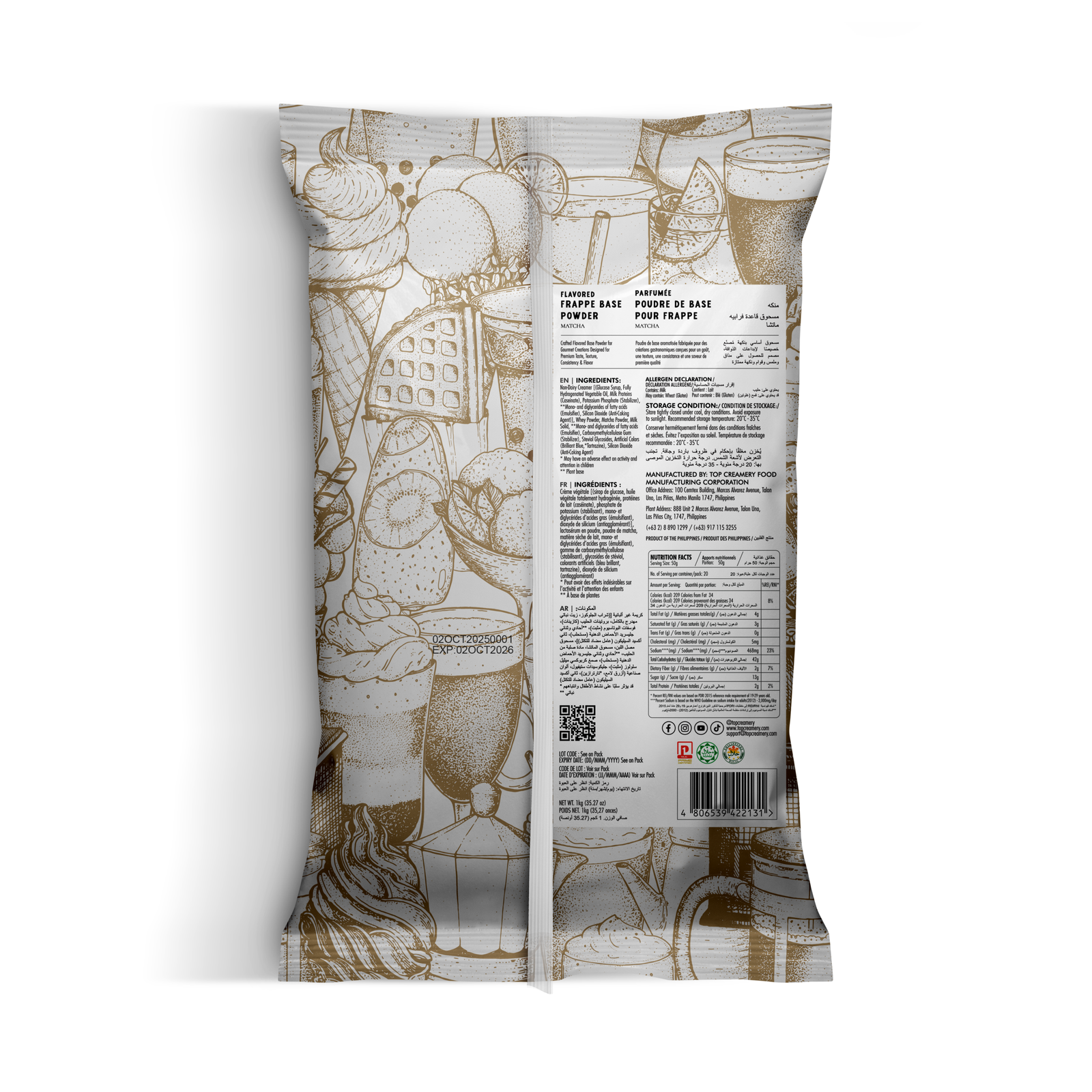 Matcha Frappe Base Powder 1kg - Image 2