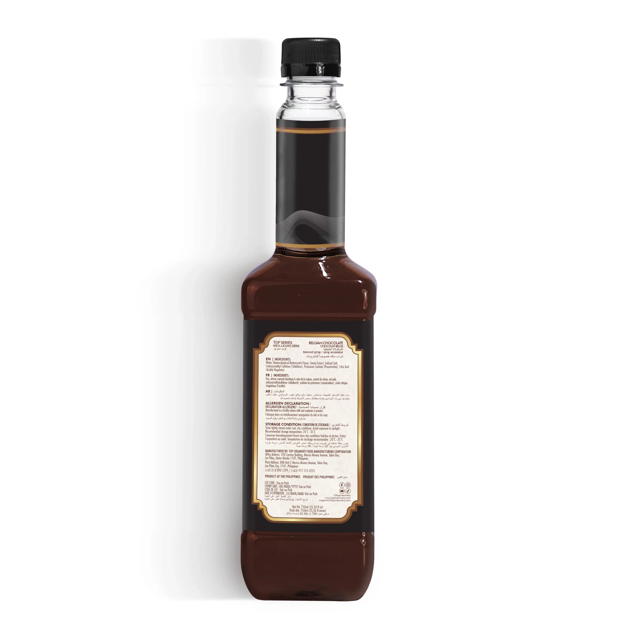 TOP Series CraftedZERO Belgian Chocolate Syrup 750ml - Image 3