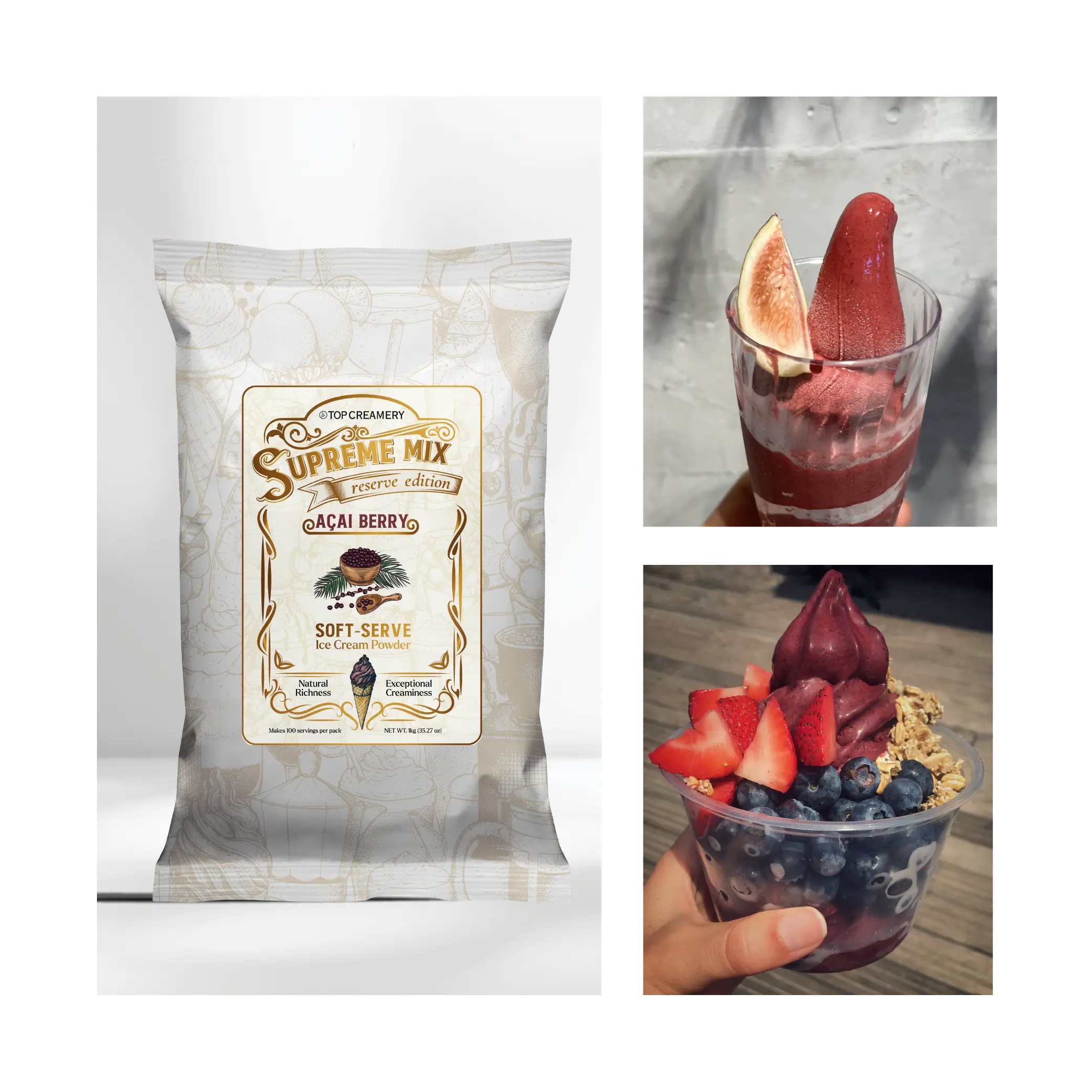 Supreme Mix Reserve Edition Soft-Serve Ice Cream Açaí Berry Powder 1kg - Image 4