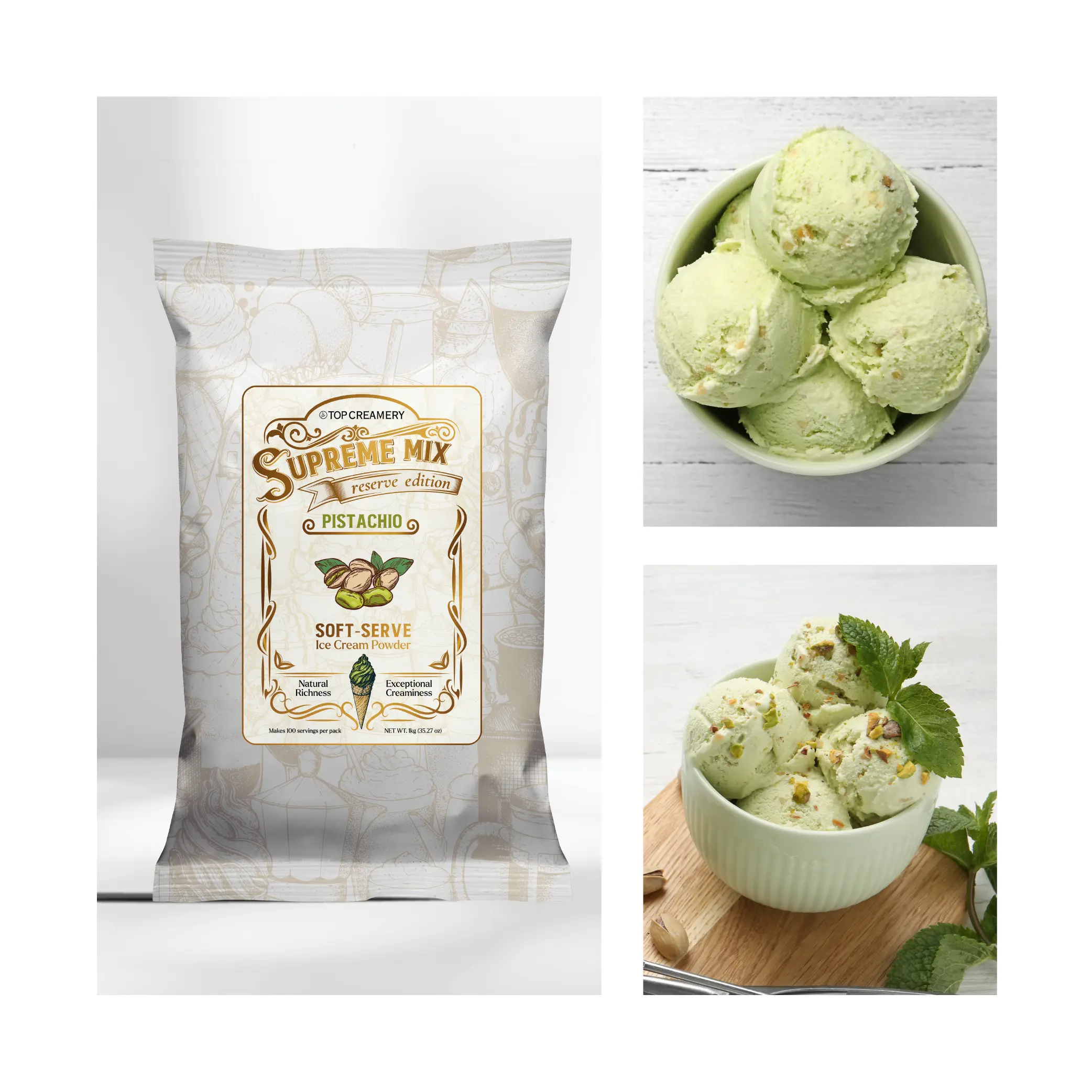 Supreme Mix Reserve Edition Soft-Serve Ice Cream Pistachio Powder 1kg - Image 4