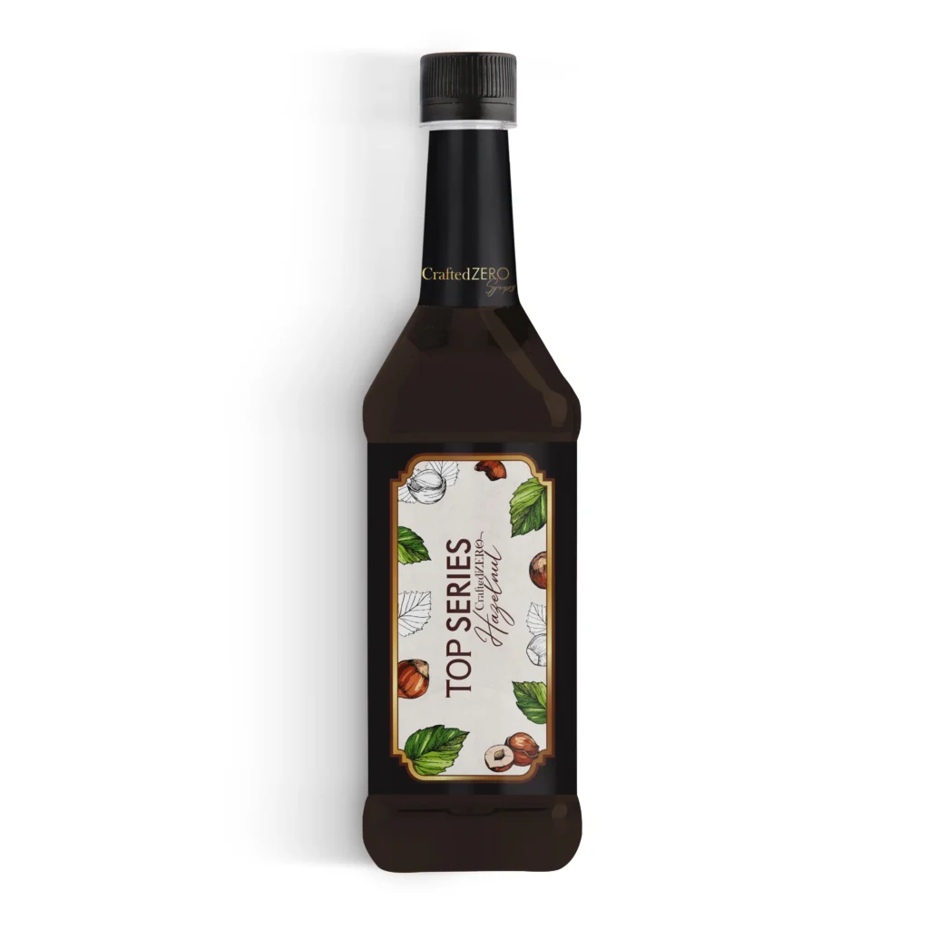 a sugar-free hazelnut syrup made with stevia extract for rich flavor in guilt-free beverages and desserts.