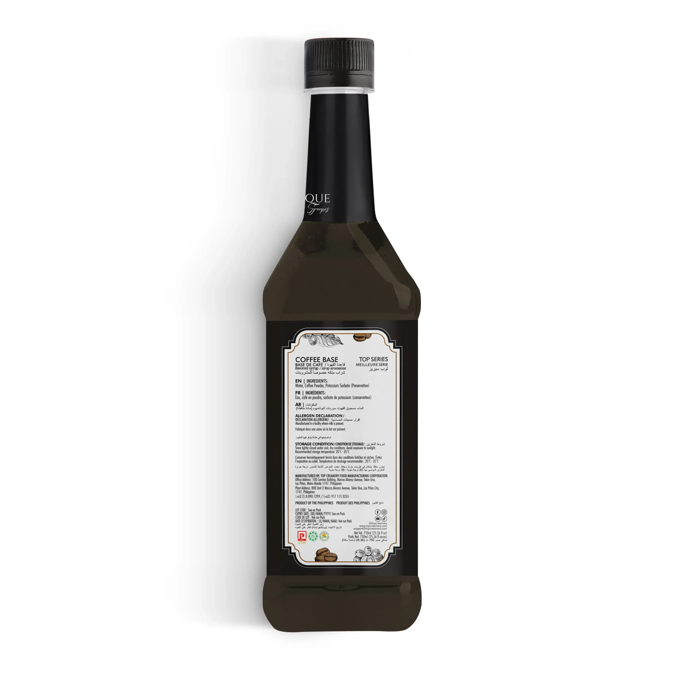 TOP Series Classique Coffee Base Syrup 750ml - Image 3