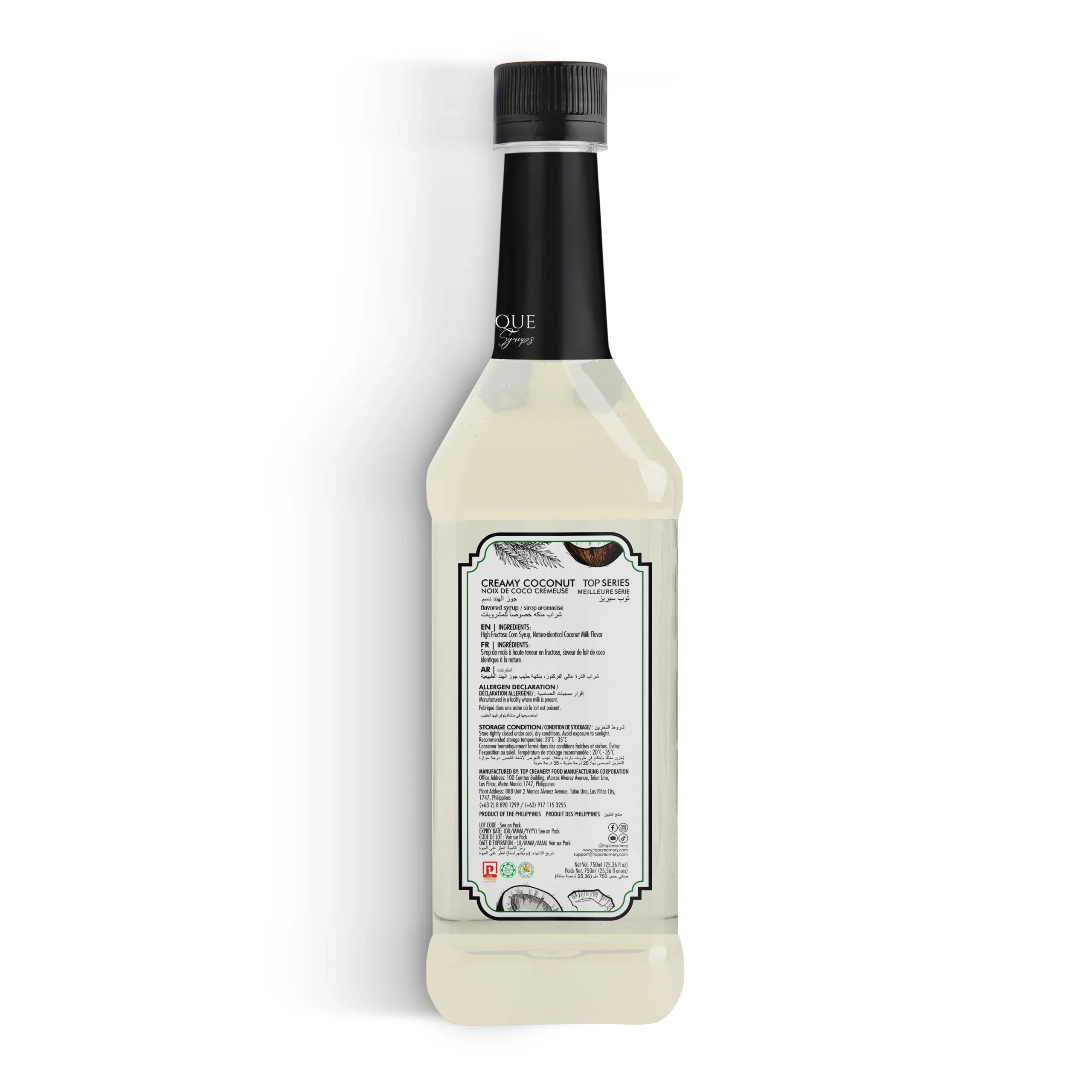 TOP Series Classique Creamy Coconut Syrup 750ml - Image 3