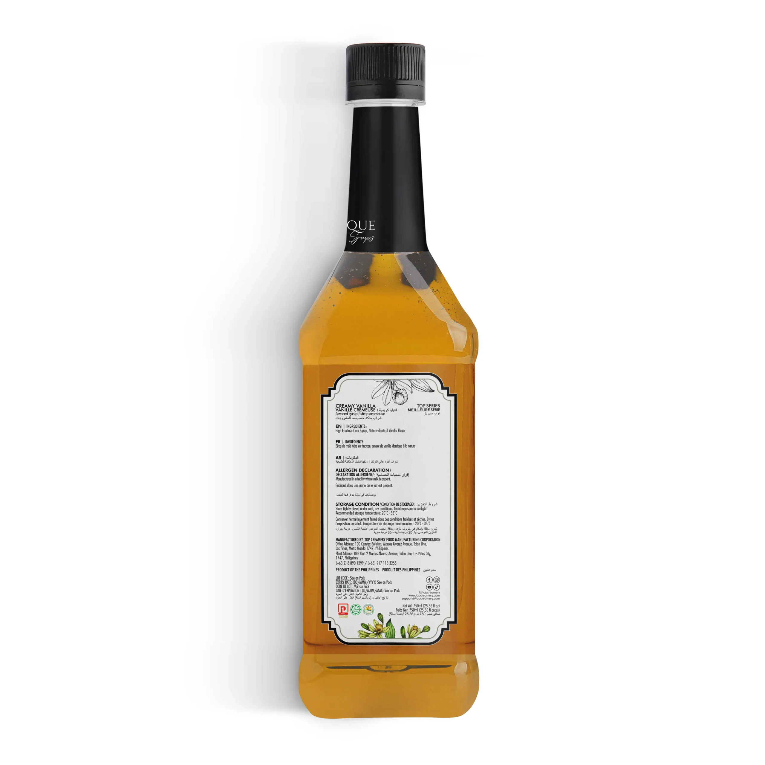 TOP Series Classique Creamy Vanilla Syrup 750ml - Image 3