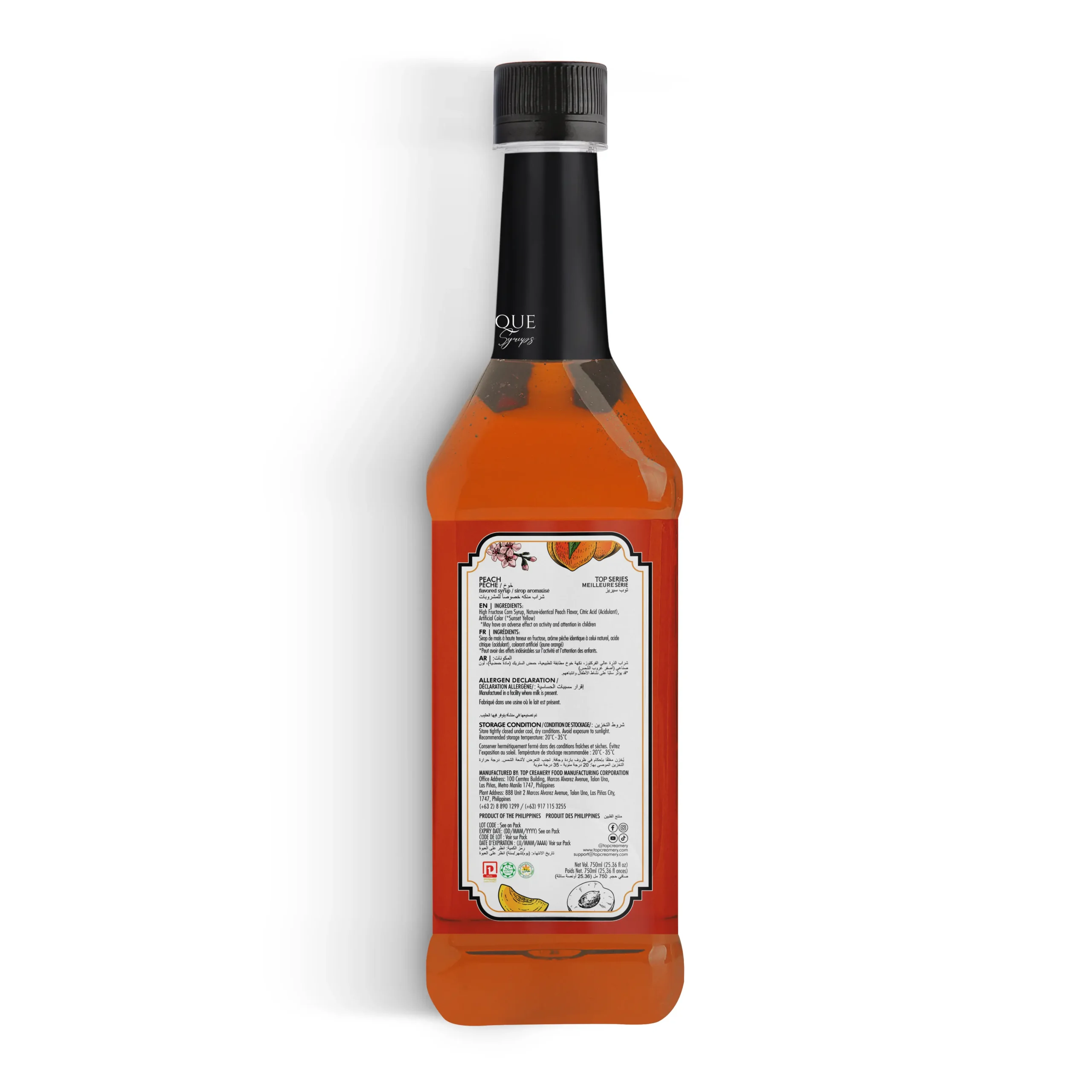 TOP Series Classique Peach Syrup 750ml - Image 3