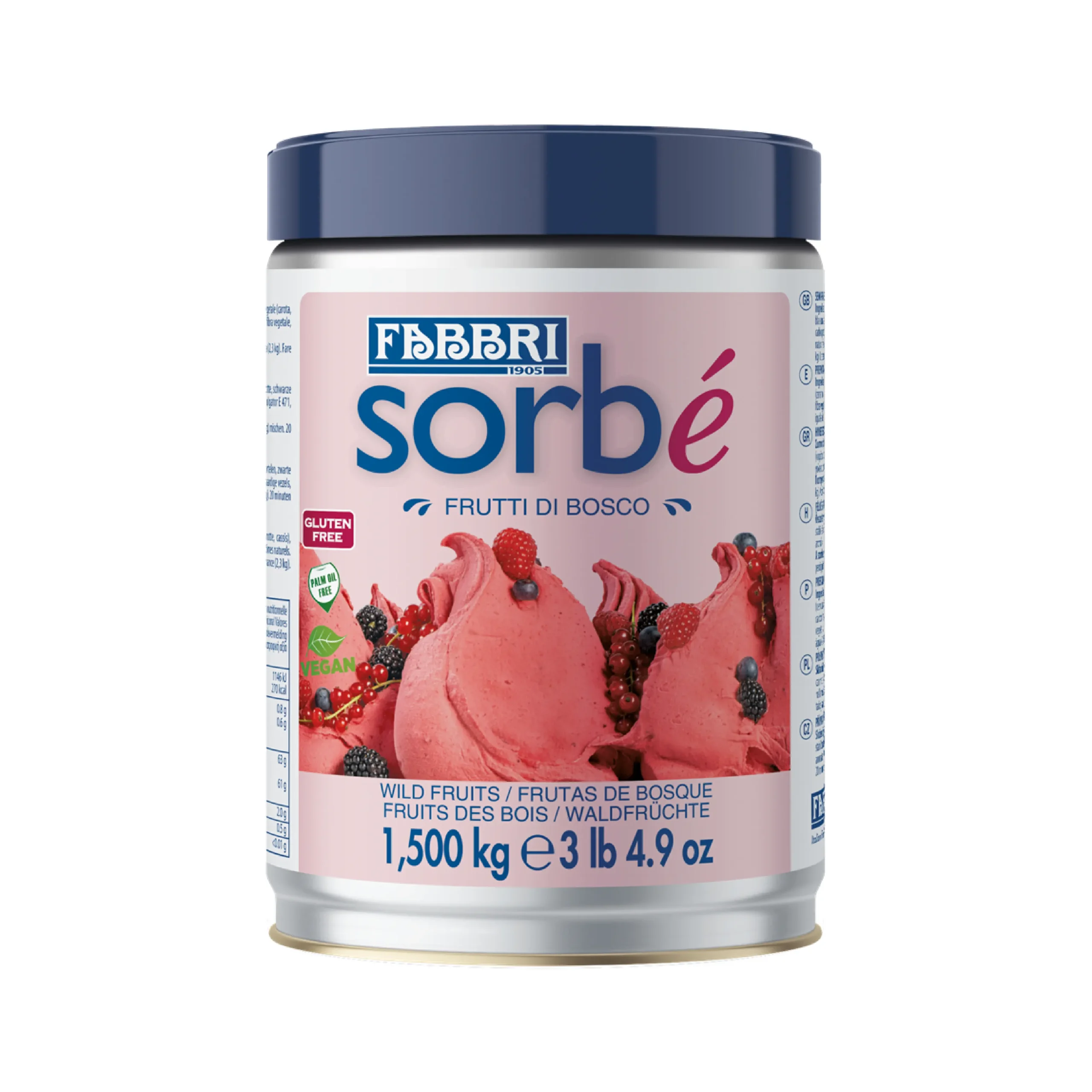 Fabbri 1905 Sorbet Wild Fruits Vegan Lactose Gluten-Free Premix Paste 1.5kg