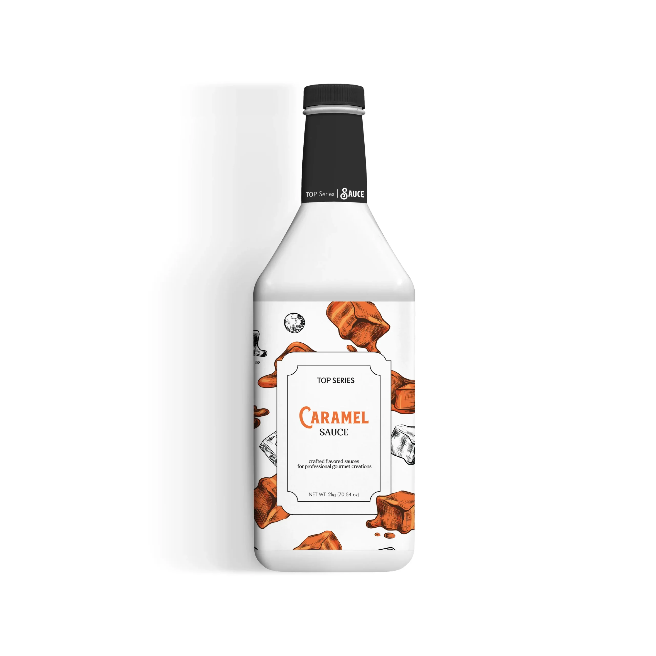 TOP Series Caramel Sauce 2kg caramel sauce bottle packaging front view
