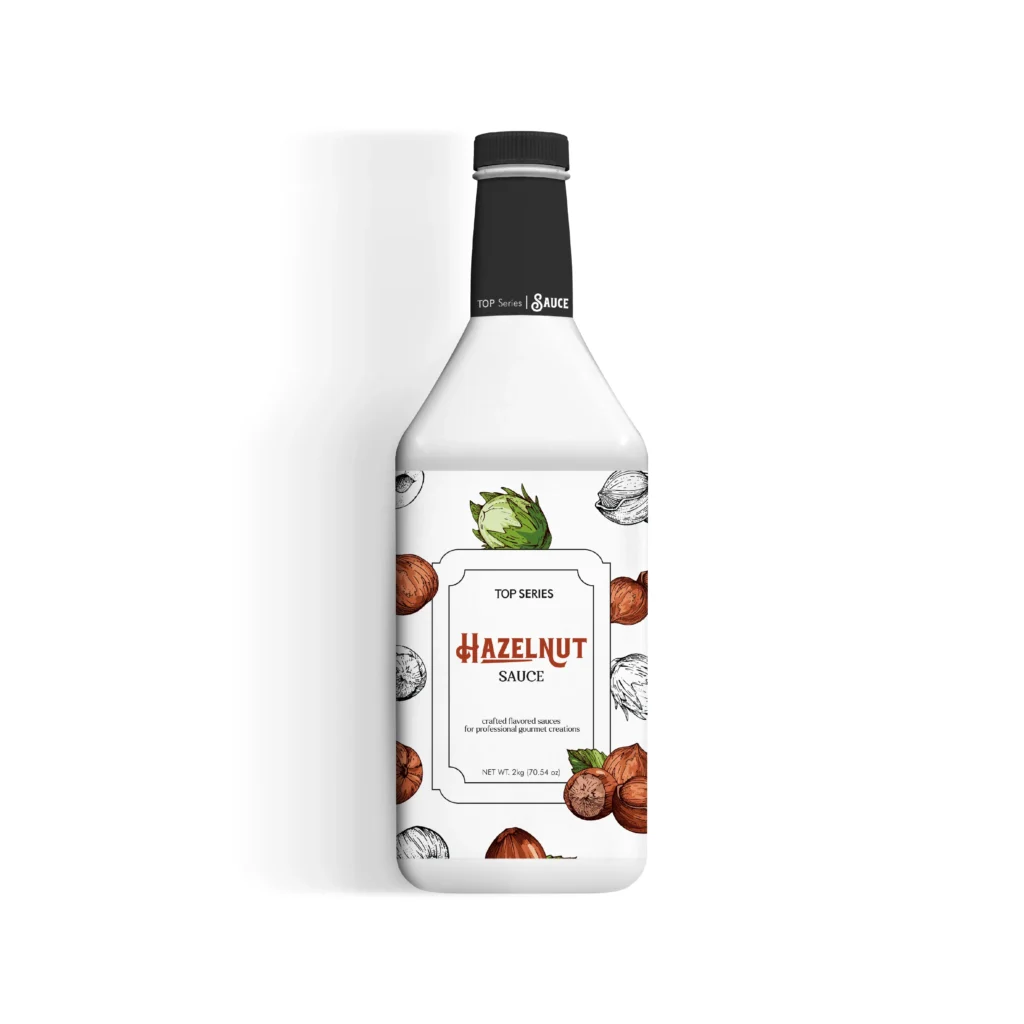 TOP Series Hazelnut Sauce 2kg hazelnut sauce bottle packaging front view