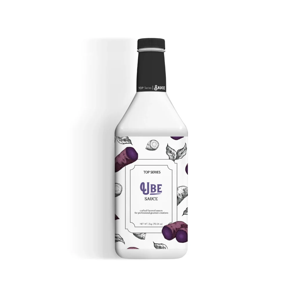 TOP Series Ube Sauce 2kg purple yam sauce bottle packaging front view