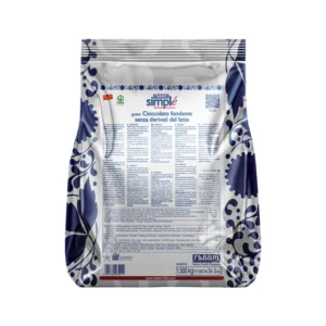 Packaging for FABBRI Semplice gelato mix with blue floral design and nutrition panel