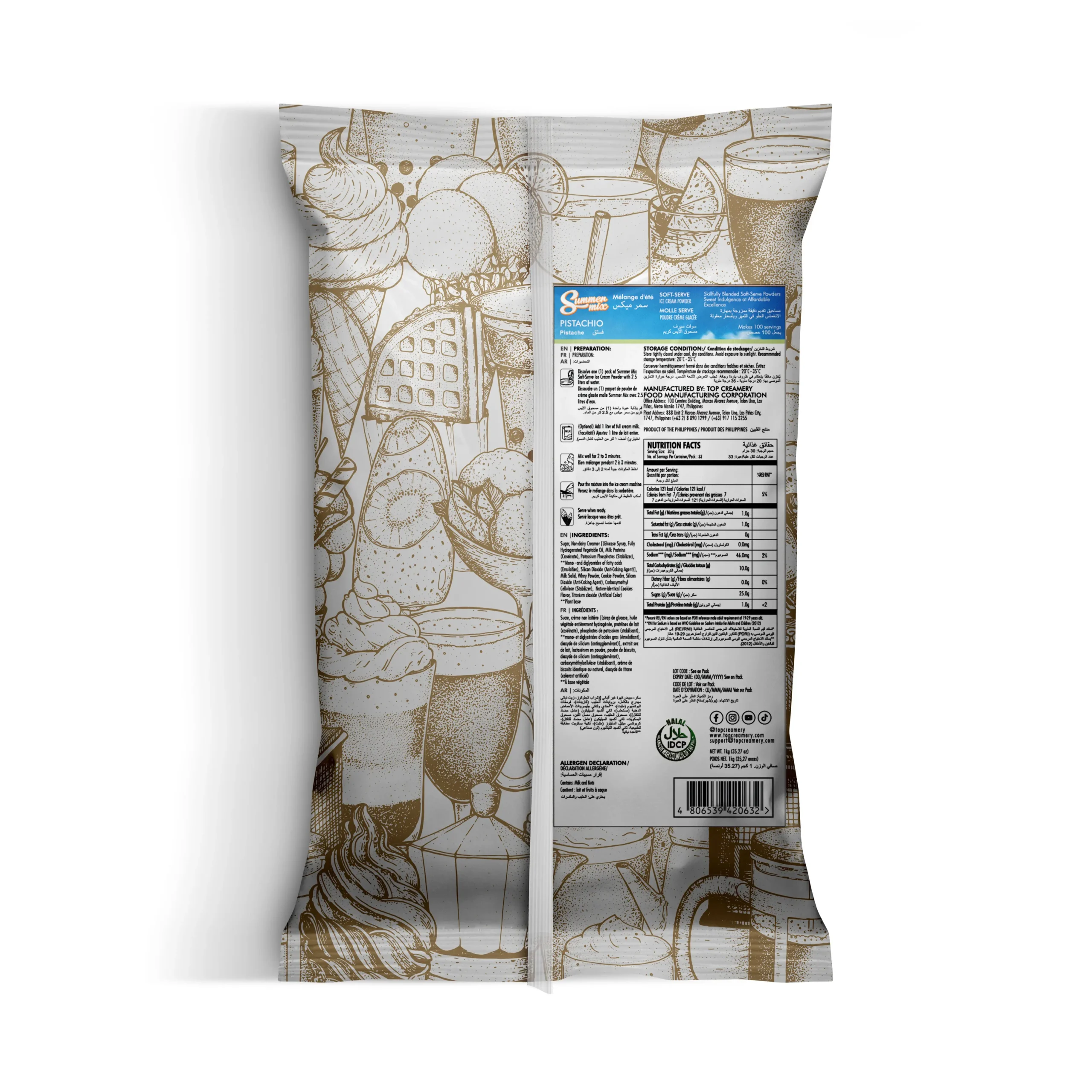 Summer Mix Soft-Serve Ice Cream Pistachio Powder 1kg - Image 2