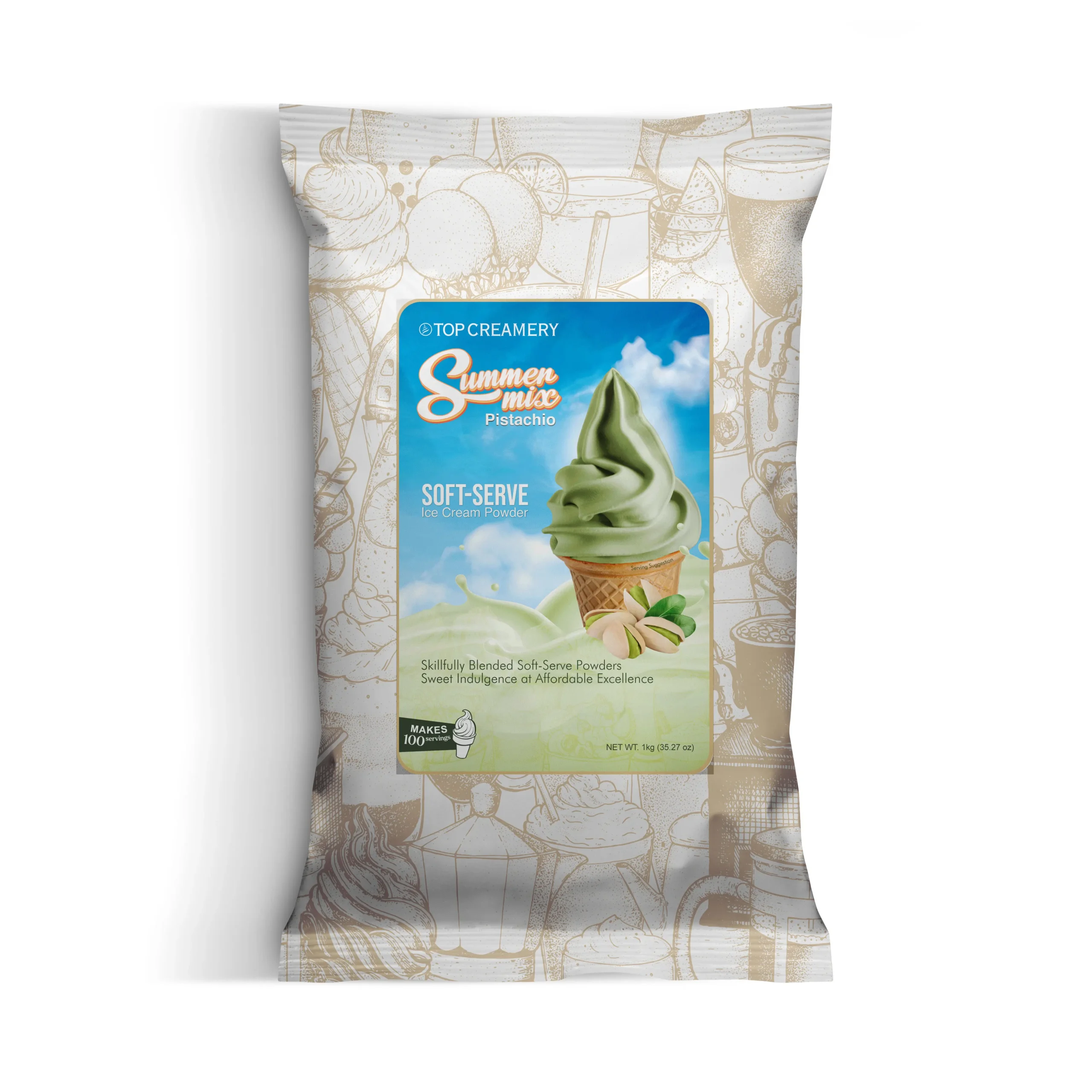 Summer Mix Soft-Serve Ice Cream Pistachio Powder 1kg