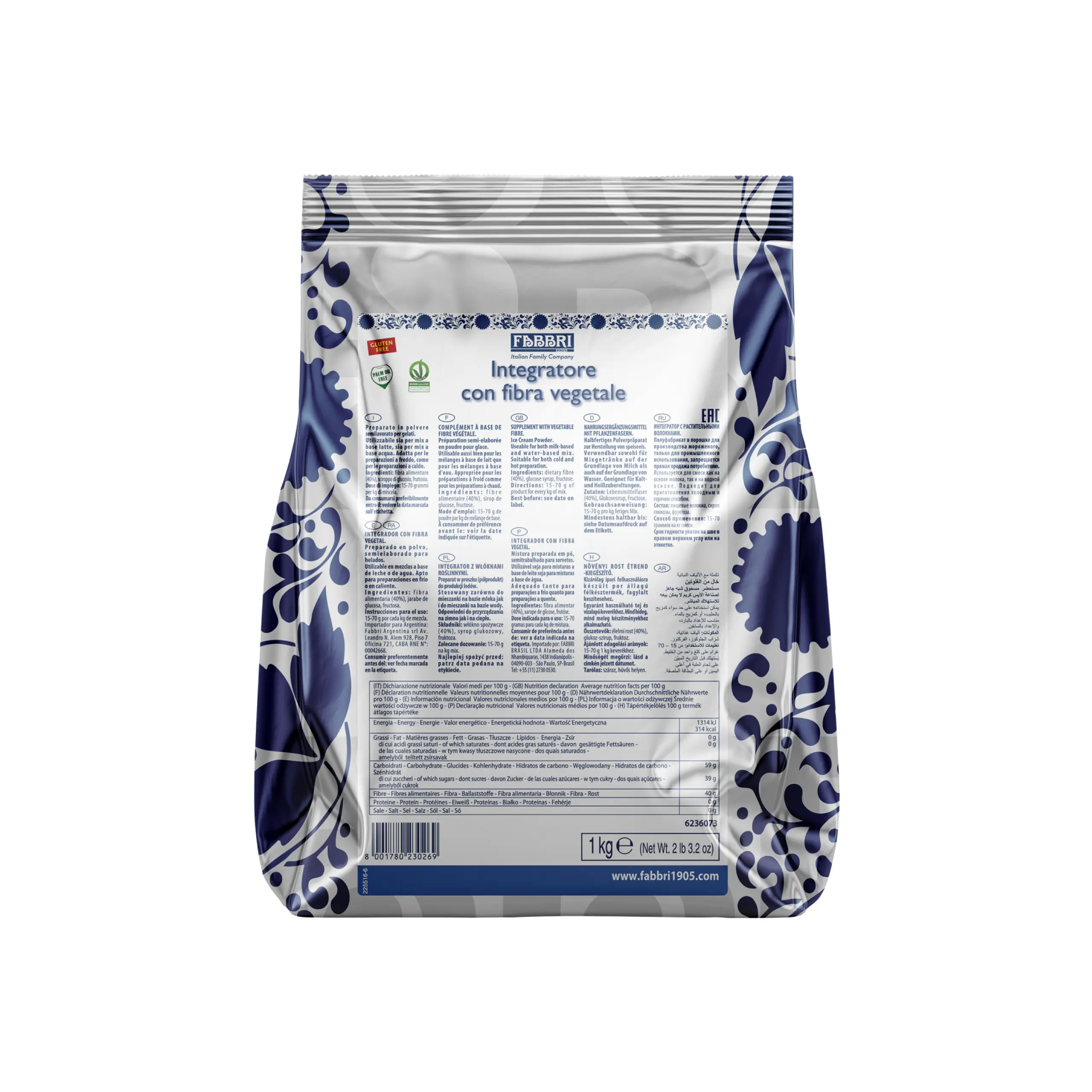 Fabbri 1905 Supplement Integrator Vegetable Fibers Gluten-Free Stabilizer Powder 1kg