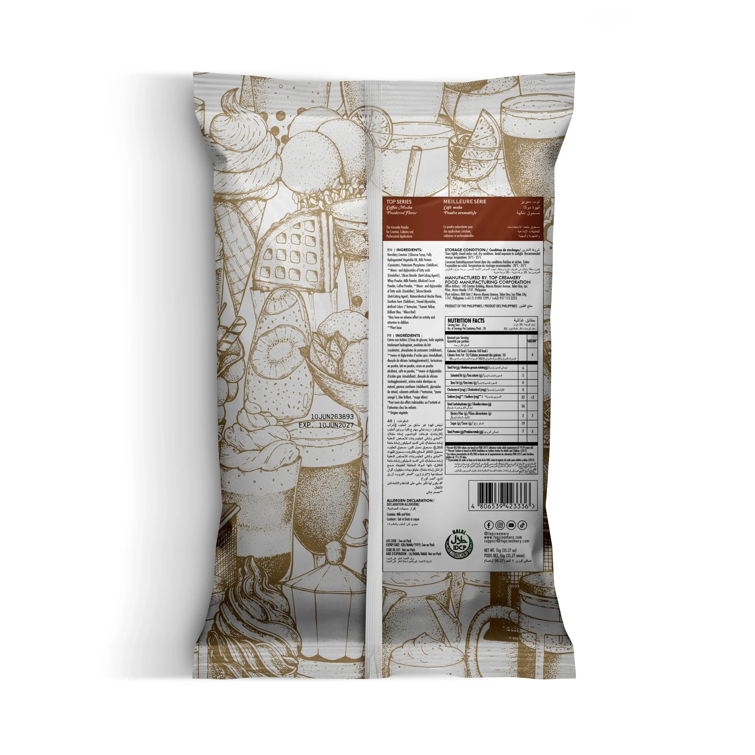 TOP Series Coffee Mocha Powder Flavor 1kg - Image 2