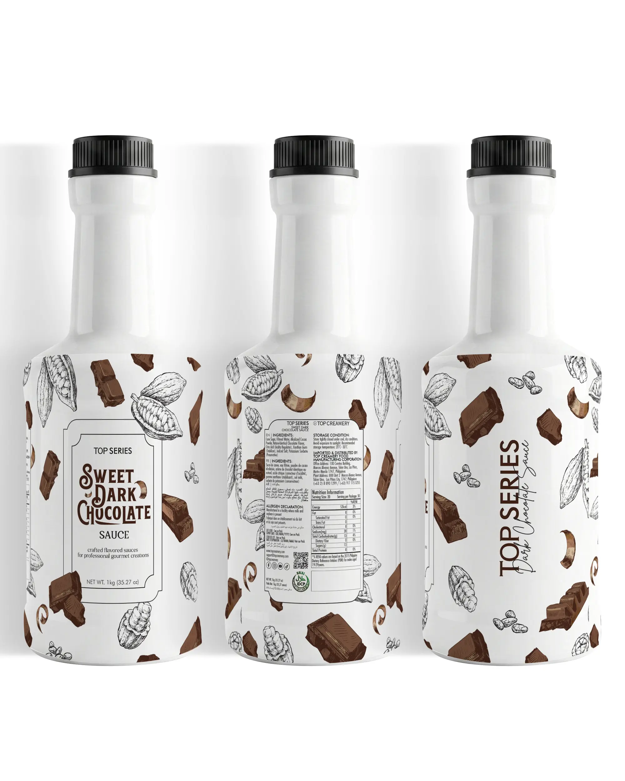 TOP Series Sweet Dark Chocolate Sauce 1kg - Image 4